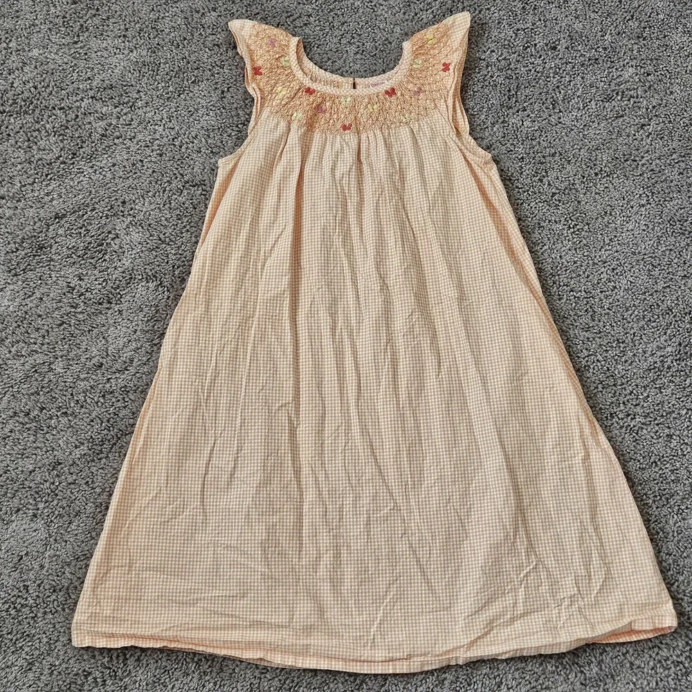 Gymboree Gingham Smocked Social Butterfly Dress Girls Size‎ 12 Vintage Y2K Retro